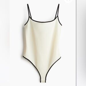 H&M Cream Black Trim Bodysuit